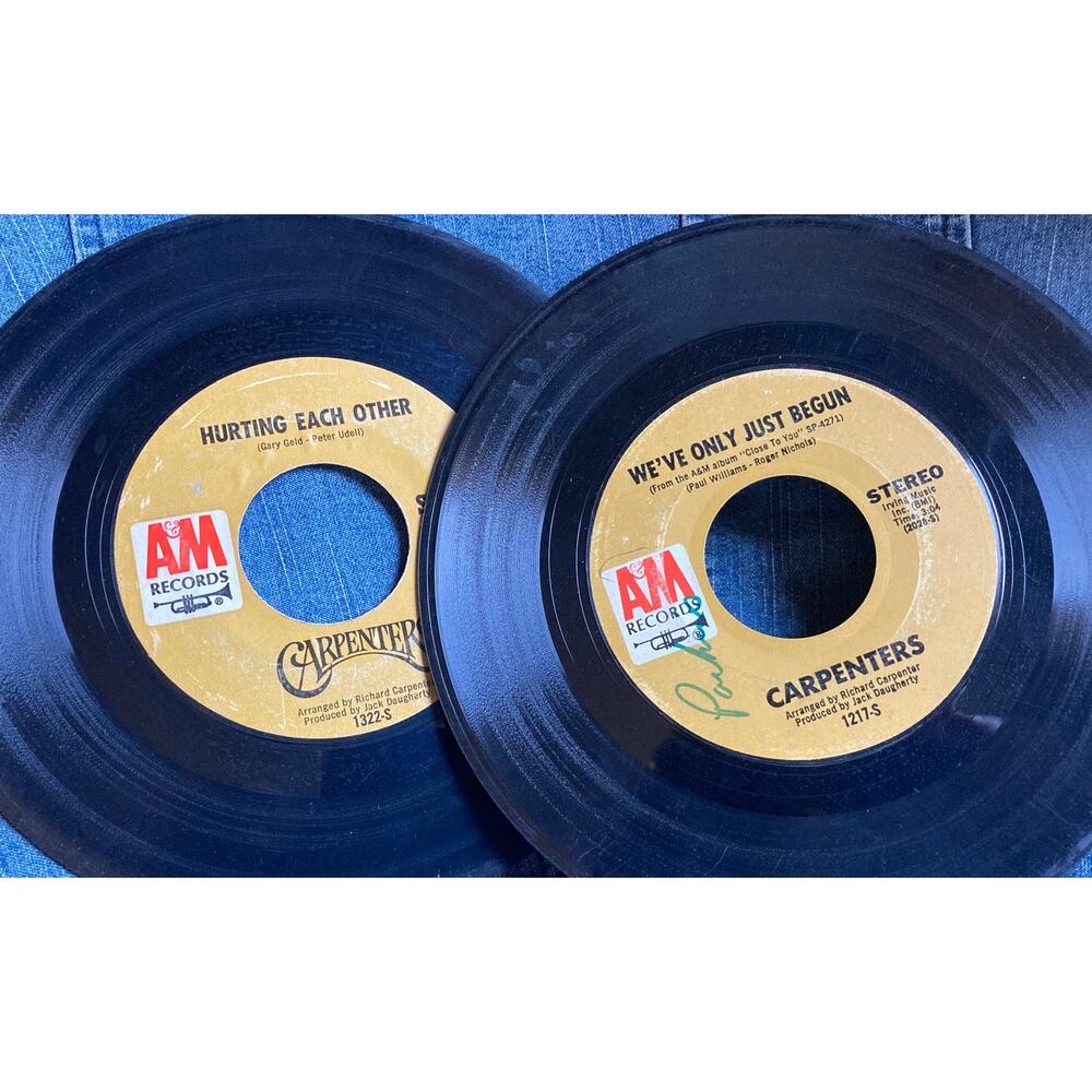 2 Carpenter 45 records Hurting Each Other Maybe It's You We've Only Just Begun